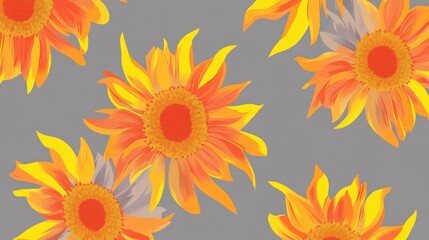 Vibrant Sunflower Pattern Design - Beautiful Floral Art for Home Decor