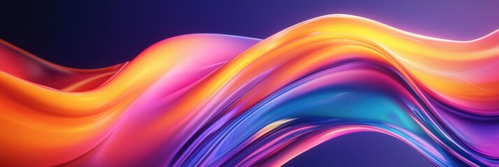 Obraz premium 3d background minimalistic mockup with space for text, smooth abstract waves in vibrant colors, high-energy effect