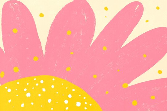 Vibrant and playful abstract pink and yellow illustration