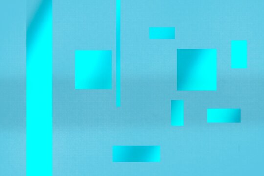 Minimalistic turquoise geometric shapes illustration