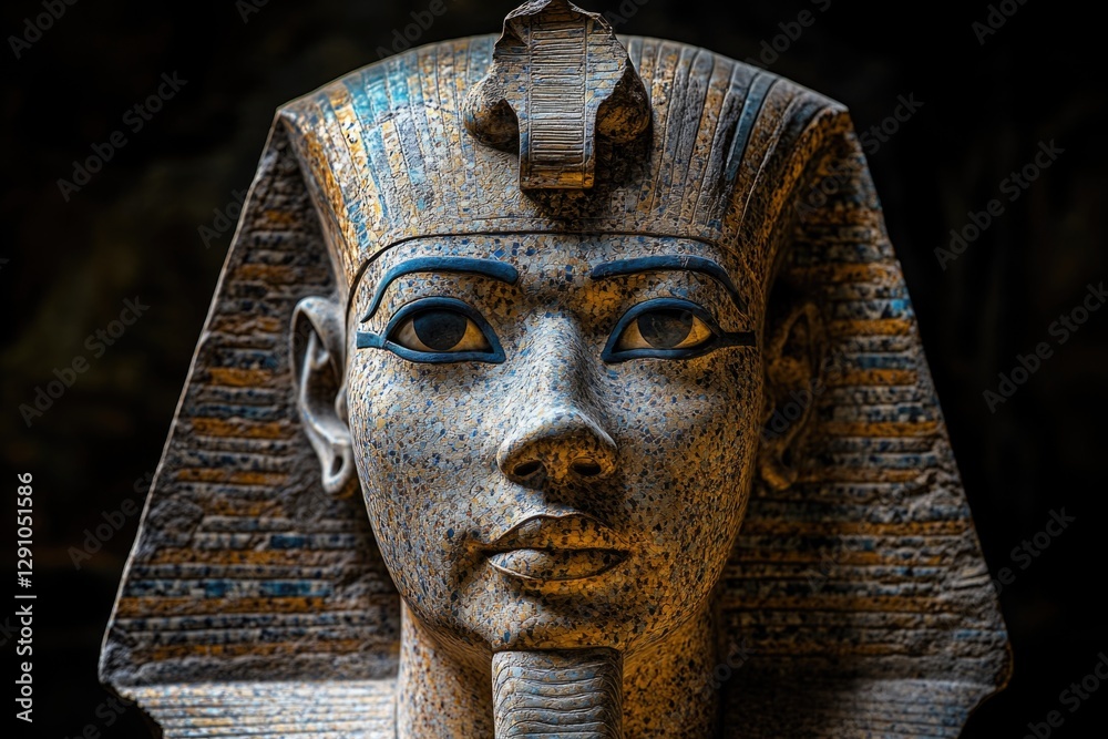 Poster A detailed view of a statue depicting a person, suitable for use in various contexts