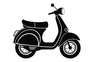 Obraz premium retro vintage scooter silhouette vector illustration