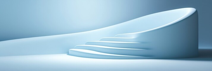 3d background minimalistic mockup with space for text, smooth baby blue color transition, elegant soft lighting