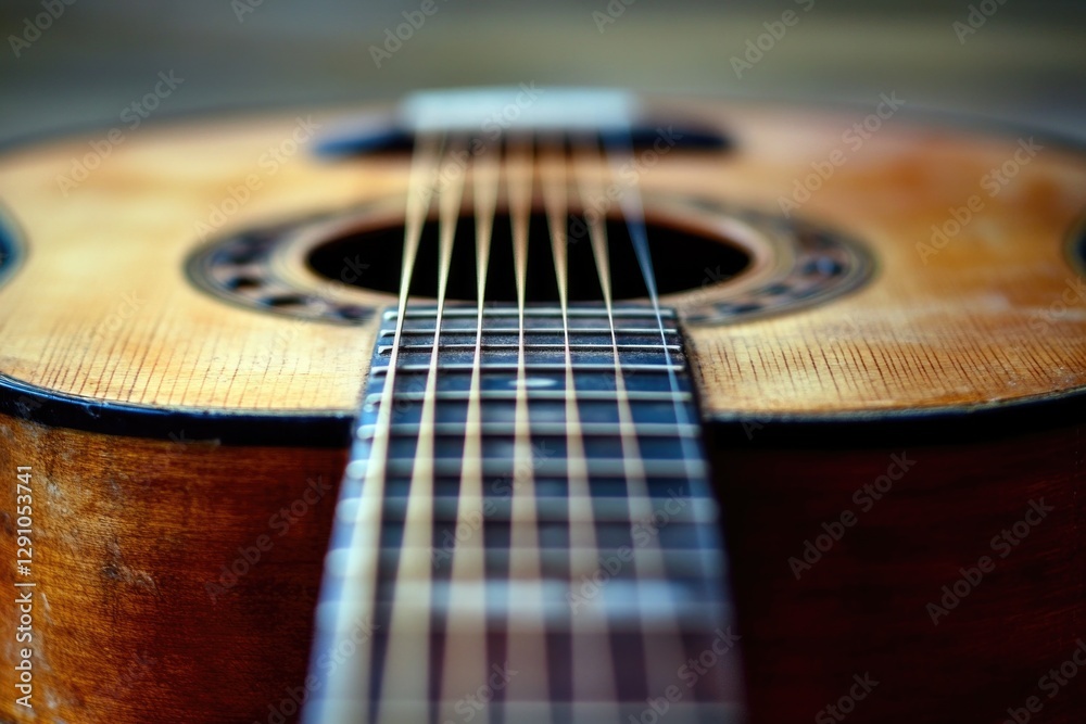 Aufkleber a detailed view of guitar strings