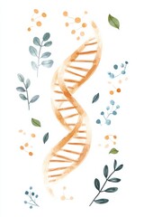 Obraz premium Educational illustration focusing on DNA structure and common genetic disorders for public awareness