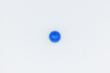 Blue golf ball on white background, One blue golf ball on white background, Sport equipment,