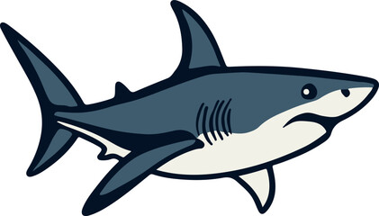 Shark icon swimming with head to the left vector.
