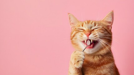 Unfortunate cat yaking or vomiting after eating too quickly, captured in a moment of discomfort in a domestic setting