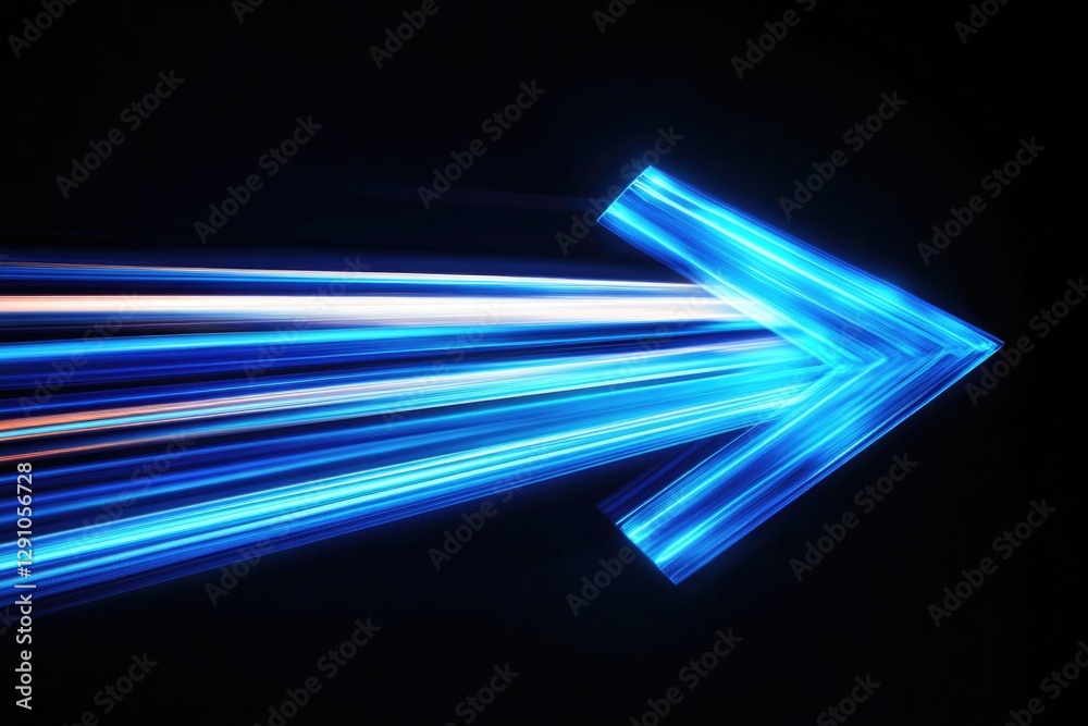 Aufkleber A simple graphic element featuring a blue arrow pointing leftwards on a dark background