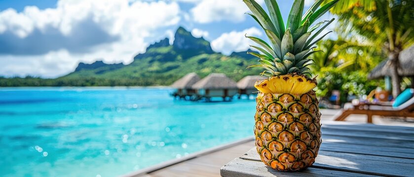 Exotic Pineapple Paradise: Tropical Summer Escape with Scenic Views and Refreshing Blue Ocean
