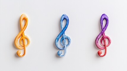 Fototapeta premium colorful musical clefs on white background