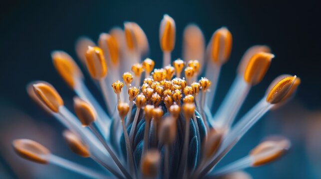 A detailed view of a flower with numerous stamens, suitable for botanical or scientific illustrations - Powered by Adobe
