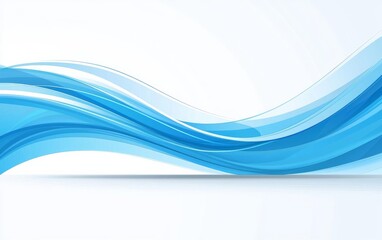 Abstract blue waves - data stream concept. Vector illustration , isolated on white background,  , copy space for text,