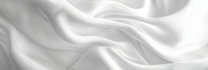 Naklejka premium 3d background minimalistic mockup with space for text, elegant white silk fabric folds, soft luxury feel