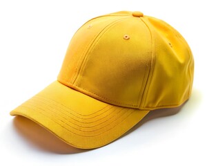 Fototapeta premium Yellow baseball cap isolated on white