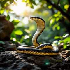 Fototapeta premium Snake in a Tropical Forest Setting