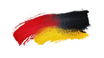 germany flag painted on old paper isolated von transparent background