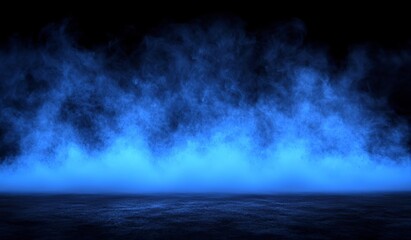 Fototapeta premium Abstract blue smoke mist fog on a black background. Texture background for graphic and web. , isolated on white background, , copy space for text,