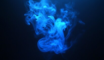 Fototapeta premium Abstract blue smoke mist fog on a black background. Texture background for graphic and web. , isolated on white background, , copy space for text,