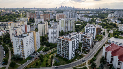 Fototapeta premium Residential buildings n Goclaw area, subdistrict of Praga-Poludnie, Warsaw city, Poland