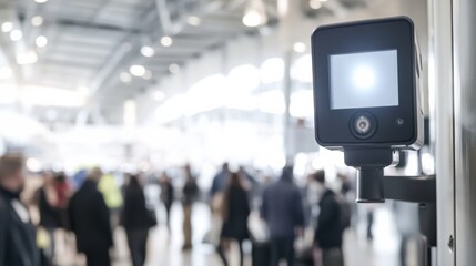 Obraz premium Thief alert in a busy airport with the security team acting quickly. Featuring immediate response and airport protection