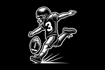 football kids dark art black and white illustration design