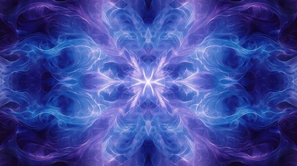 Obraz premium Abstract radiant pattern of soft lavender and blue light with swirling textures