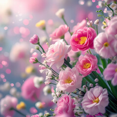 Obraz premium pink flowers in the garden