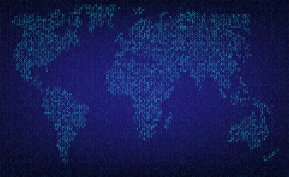 Binary code of world digital communication. Vector illustration. Sketch for creativity.
