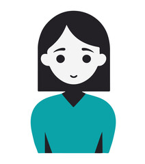 vector illustration of a cute woman icon