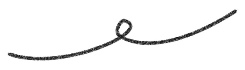 シンプル黒線　チョーク風　くるん