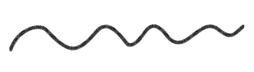 シンプル黒線　チョーク風　うねうね