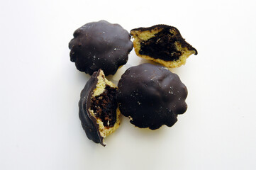bocconotti al cioccolato are shortcrust pastry sweets whit chocolate a typical  sweet food of Abruzzo in Italy