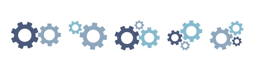 Setting icon vector with work cog gear element, cogwheel icon in different style. Cogwheel group. Vector illustration.
