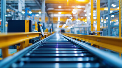 Empty Production Line in Industrial Factory Setting