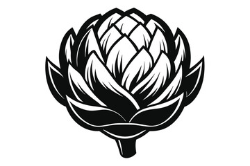 Intricate artichoke vector illustration with detailed layered leaves, perfect for stock platforms.
