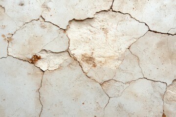 Fototapeta premium Closeup of Cracked Beige Weathered Surface Texture