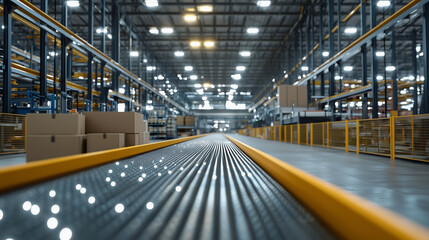 Empty Production Line in Industrial Factory Setting