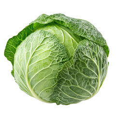 Fresh green cabbage displayed on a transparent background highlighting its texture and vibrant color, Red cabbage on transparent background