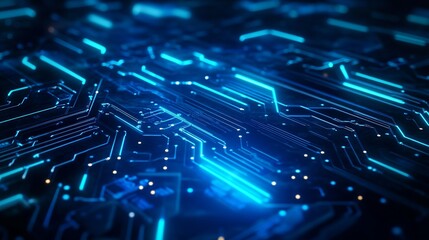 Fototapeta premium Futuristic Circuit Board Depicting Digital Technology and Connectivity