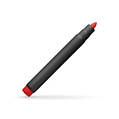 3D markers pen isolated on white. Render color marker icon. Watercolor pen. Tool for designer, illustrator, artist. Stationery and office supply. Vector illustration