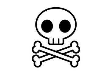 ドクロマークのベクターイラスト 髑髏 ドクロ 骸骨 スカル 危険 アイコン マーク シンプル