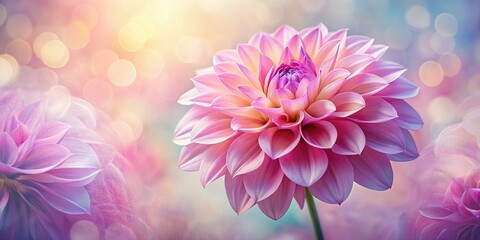 Abstract pink dahlia backshot, botanical surrealism, floral dream.