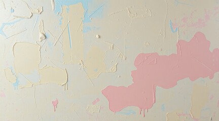 Fototapeta premium Subtle pastel paint splashes and textures on a neutral background