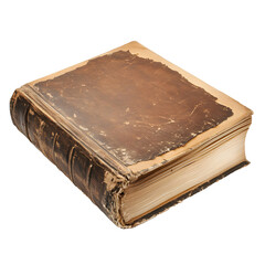 Obraz premium Antique Leather Book: A vintage, well-worn tome with a rich brown cover and aged paper. History.