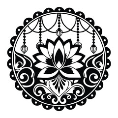 Floral mandal design vector art