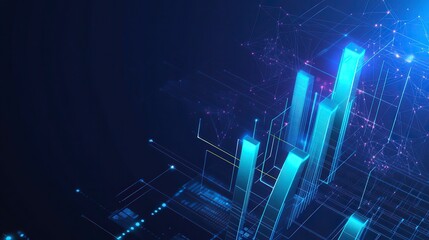 Obraz premium Abstract Business Growth Chart: Futuristic Financial Progress Visualization