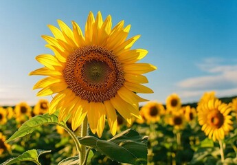 Vibrant Sunflower In Sunny Field