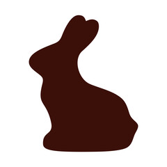Rabbit silhouette, Easter bunny clipart. Cute seasonal character, Hand draw vector illustration