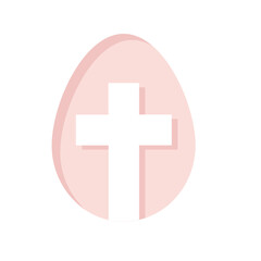 Fototapeta premium Easter egg and Christian Cross. easter invitation, card and sale template design